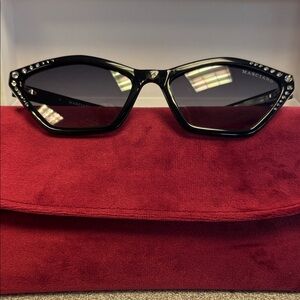 Marciano Black Sunglasses with Crystal Accents